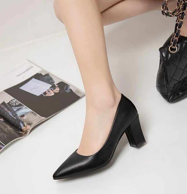 New High Heel Shoes Pointed Shallow Mouth Thin Heel Platform High Heels Fashion Elegant Patent Leather Women Shoes