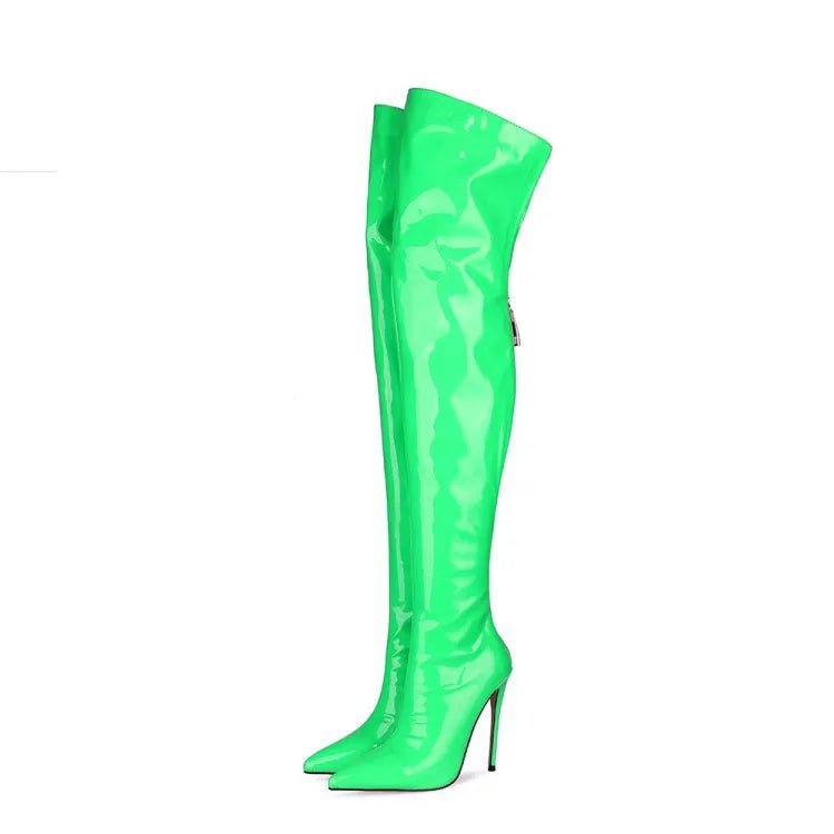 11CM Elastic Thigh Boots Sexy Stiletto High Heels Women Over-the-Knee Boots Pointed Toe Strippers Ladies Shoes Pole Dancing Boot