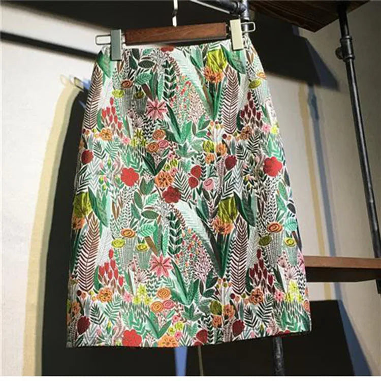 Autumn 2023 High Waist A-line Skirts Light Mature One Step Skirt Ladies Medium Length Retro Wrapped Hip Skirt Jacquard Skirt