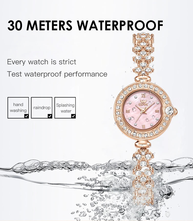 OPK 6054 Full Diamond Woman Watches Original Quartz Wrist Watches for Women Fashion Elegant Waterproof Ladies Watch Girls Gifts