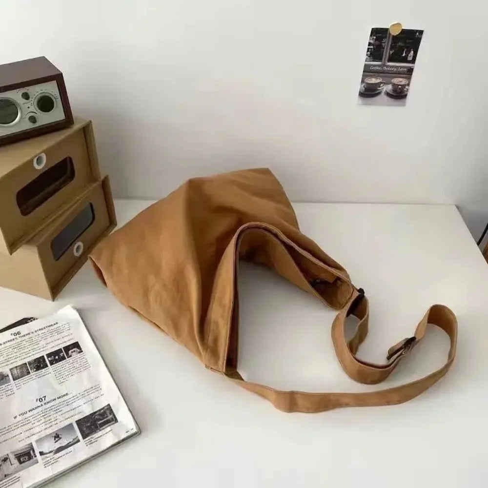 Retro Canvas Shoulder Bag Large Capacity Multi-purpose Messenger Bag Travel Tote Bag Woman Men