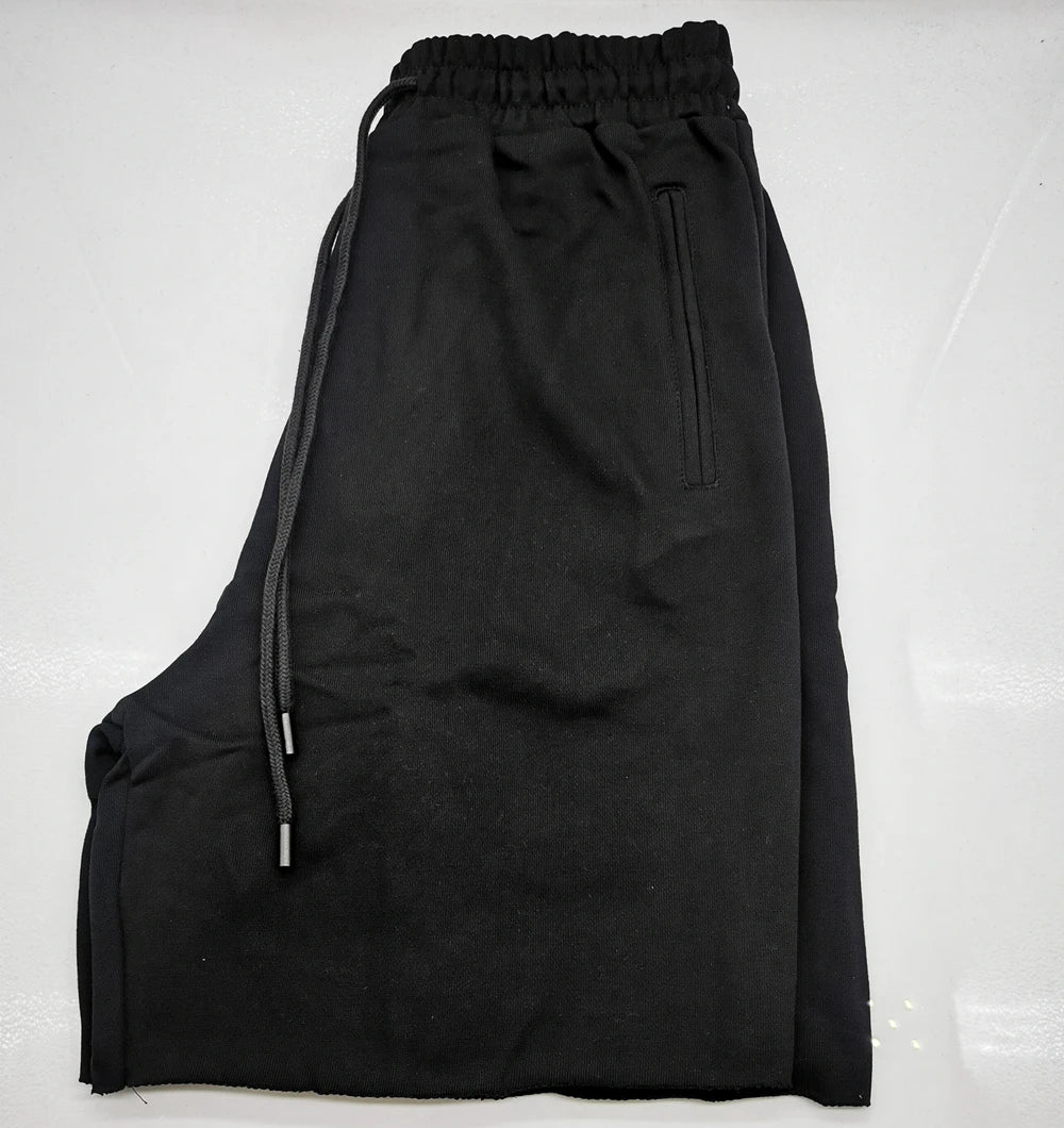 Men Cotton Shorts Thick 380g Bodybuilding Short Sweatpants Fitness Jogger Gym Men Kanye Grey West Shorts Black Zipper Pockets