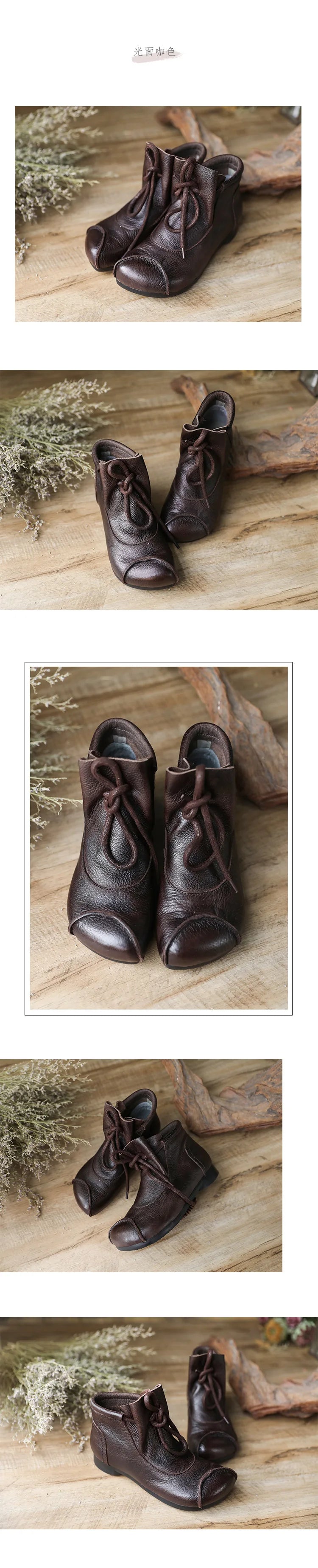 Careaymade-Genuine leather women's boots Fashion retro warm Oversized shoes cow leather Pure handmade ankle boots Casual boots
