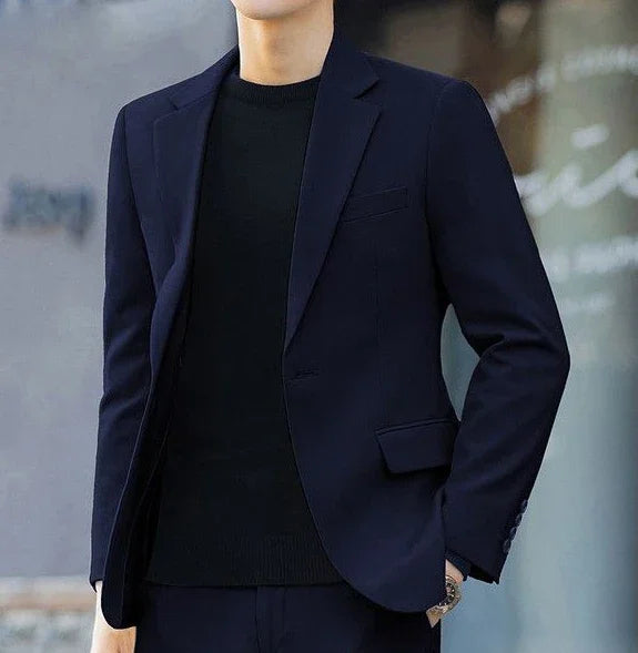 2 Piece Outfit Set Male High Quality 2025 Solid Color Slim Fit Full Men's Suits and Blazers Fashion Pants Luxury Elegant Classic