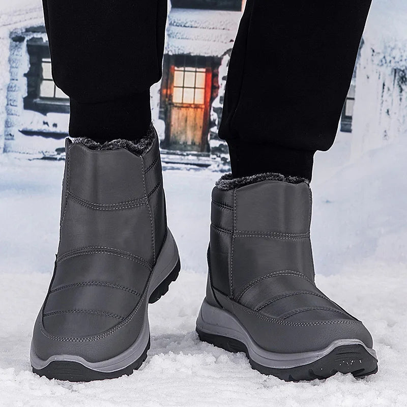 New Winter Men's Boots Snow Boots Thicken Warm Plush Waterproof Non-slip Outdoor Casual Ankle Boots Size 36-46 Men Cotton Shoes