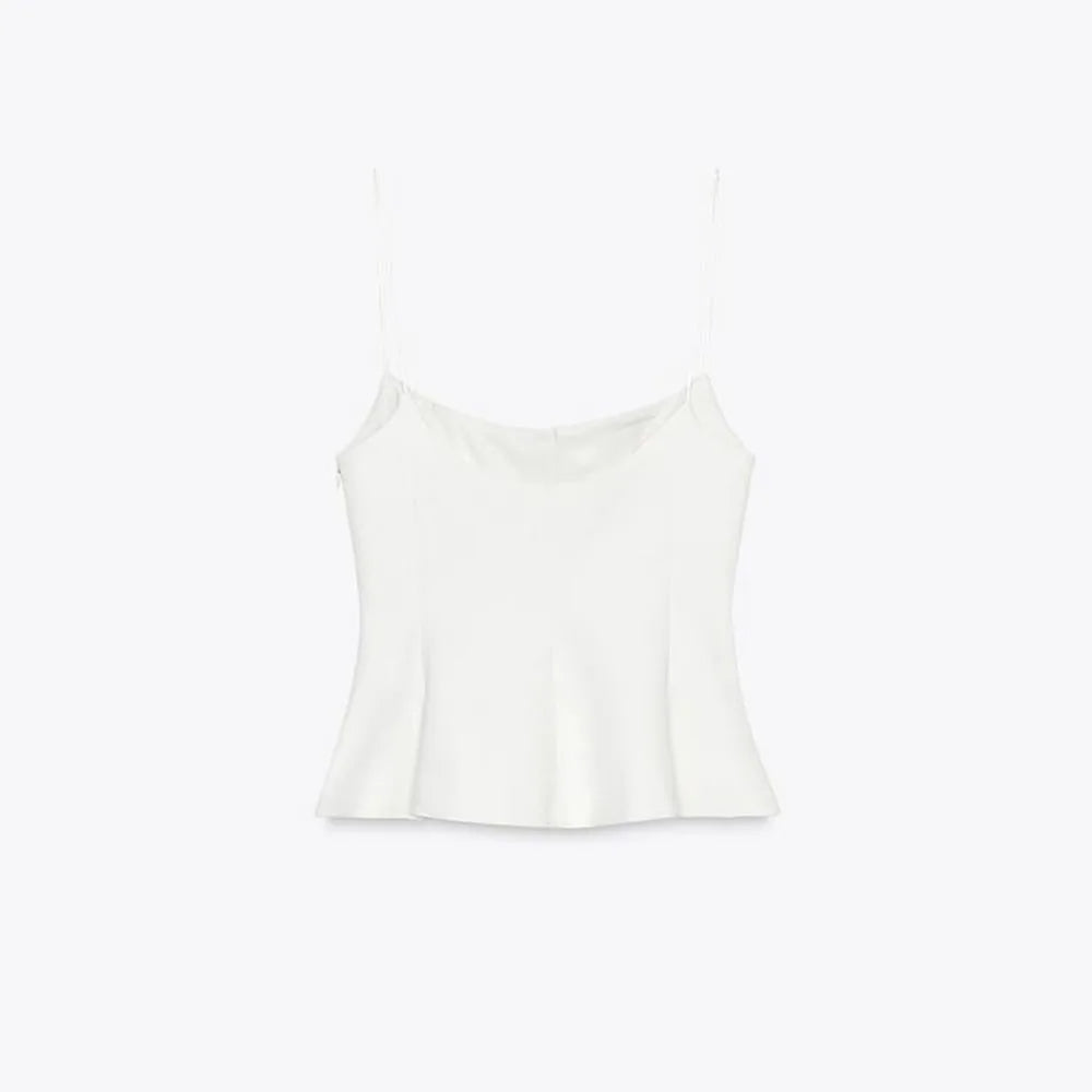 Women's Casual Blouse - Spring/Summer Style. Elastic Shoulder Straps. Round Neckline. Sexy Design. Slim Fit. Valentine's Day Sty