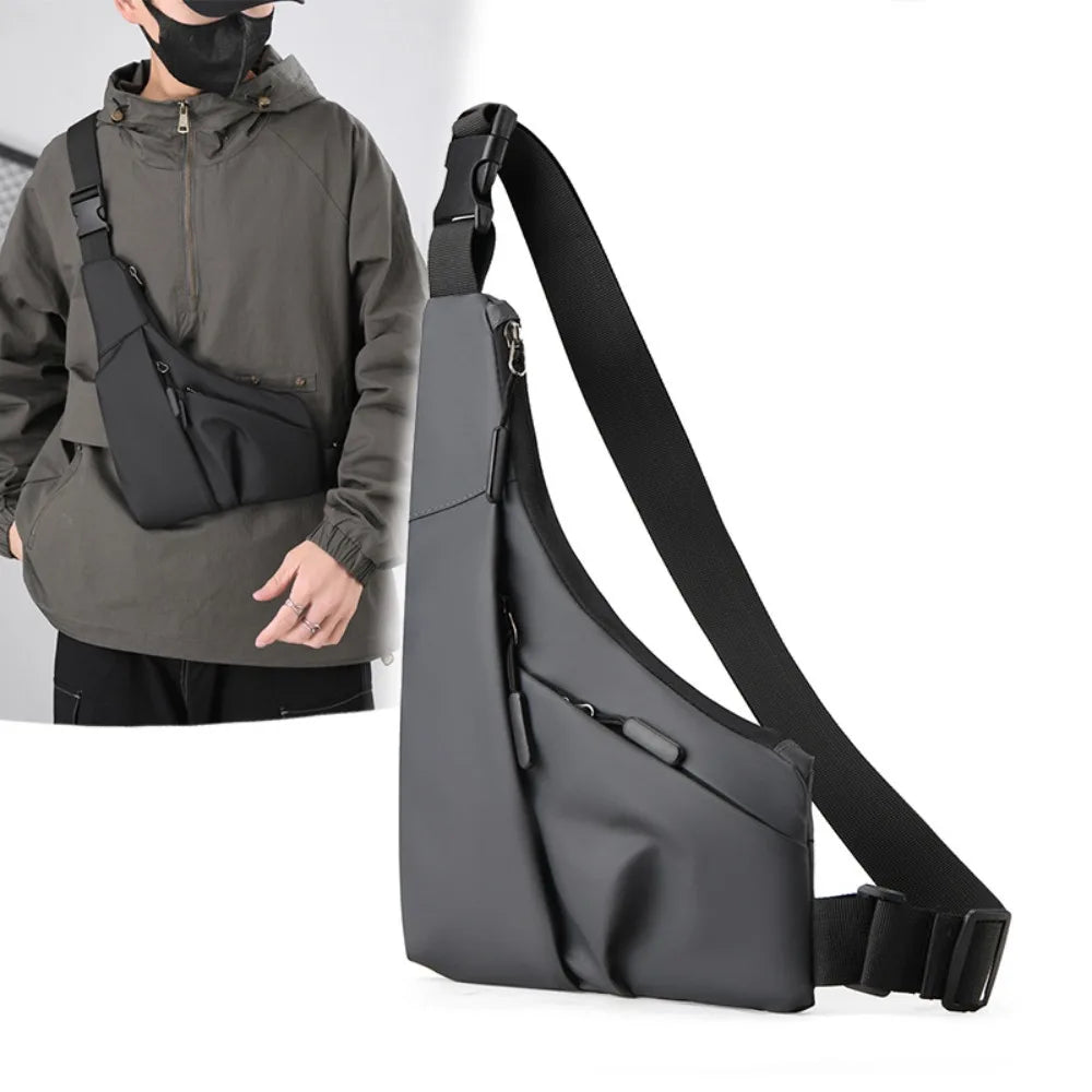 New Fashion Underarm Wrap Chest Bag Street-Style Nylon Waist Bag Solid Color Waterproof Crossbody Bag Outdoor
