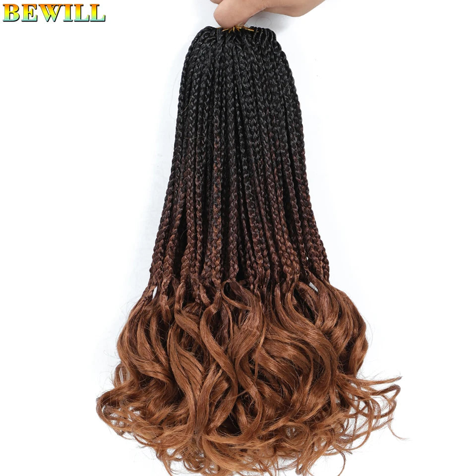 14 18 24 Inch French Curl Crochet Braids Boho Goddess French Curl Box Braids Crochet Hair Synthetic French Curly Braiding Hair