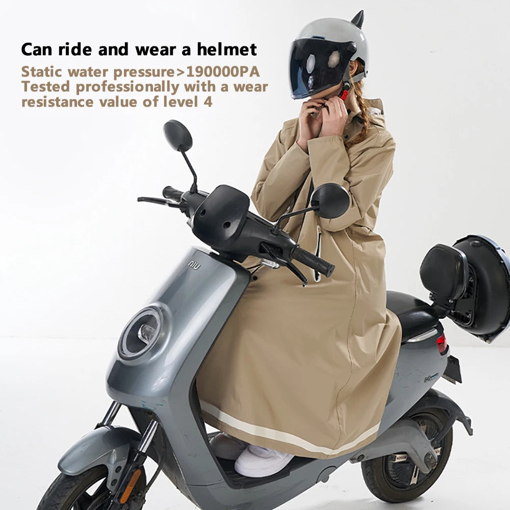 Long Raincoat for Adults, Fashion Trench Coat Waterproof Poncho, Oxford Material Multi-Functional Hooded Cycling Rainwear