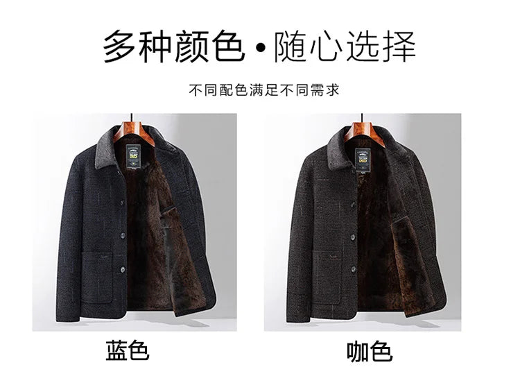 2026 Men Woolen Coats Men's business Casual Trench Coat Winter Coat with wool inner Man Autumn and Winter Wool Coat for Men