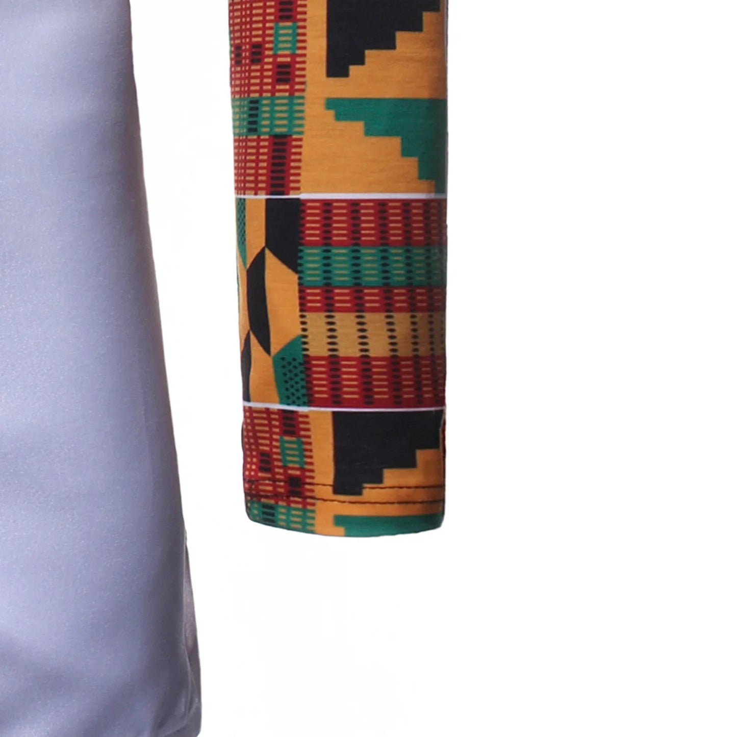African Style Men's Two Piece Sets Fashion Patchwork Design Stand Collar Long Sleeve Shirt and Pants Male African Dashiki Outfit