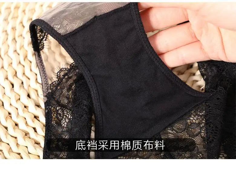 Sexy Lace Mesh Wireless Bra Set  Bra Soft Triangle Cup Bralette Panties Set Thin Lined Transparent Set Underwear Women Lingerie