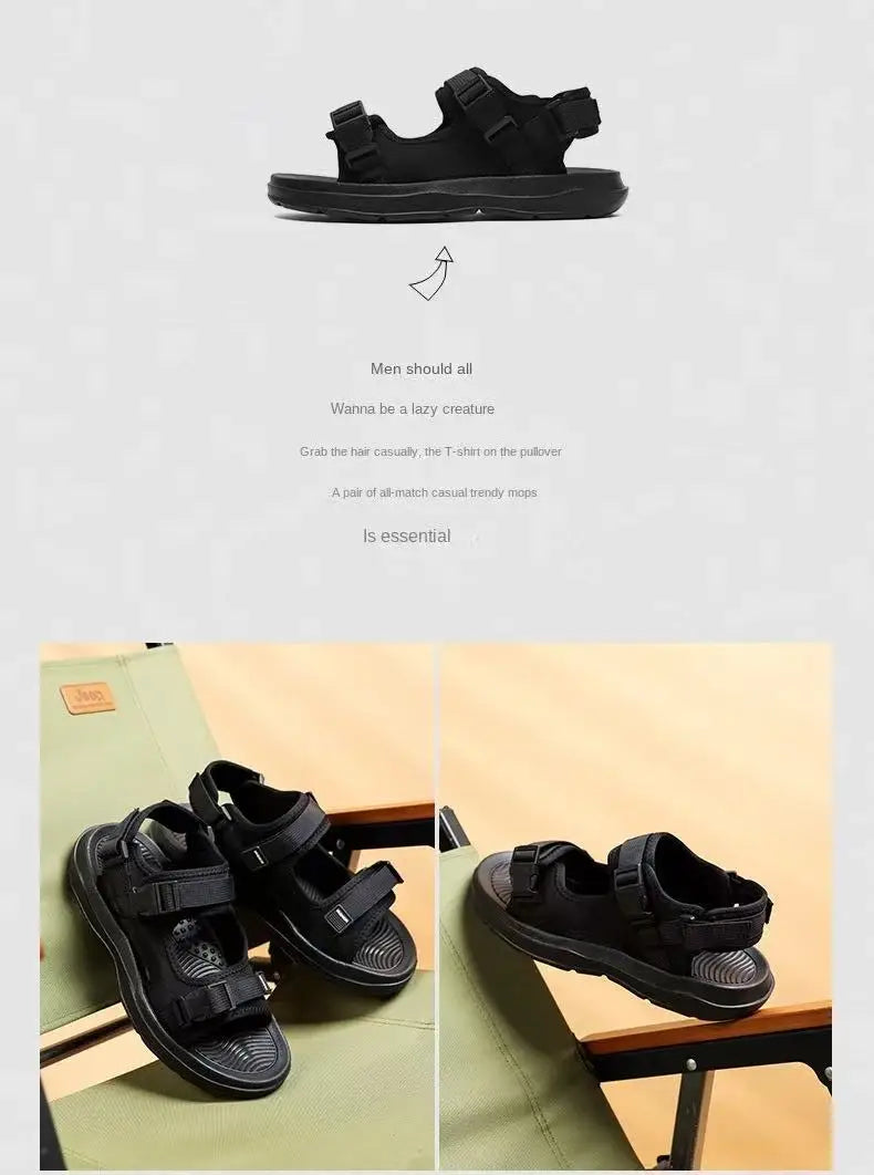 A Pair of New Men's Sandals, Summer Style, Far-Moving, Fashionable, Wear-Resistant, Sand-Resistant, Casual and Versatile Beach Shoes