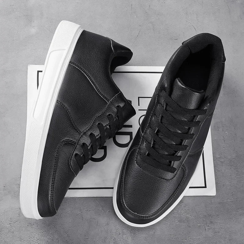 Size 50 Fashion Leather Men White Sneakers Classic Casual Shoes Outdoor Walking Shoes Couple Footwear Oversized 49 Board shoes