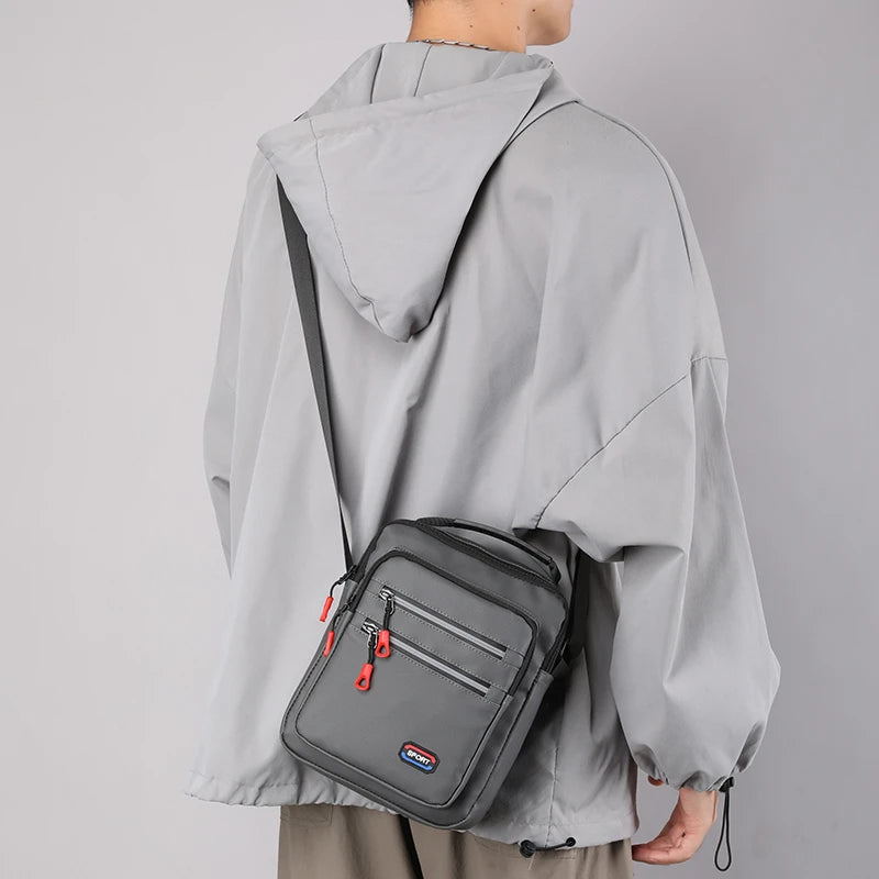 Stylish Minimalist Men's Shoulder Bag Large Capacity Multi-Compartment Men's Crossbody Bag Durable Men's Commuter Shoulder Bag