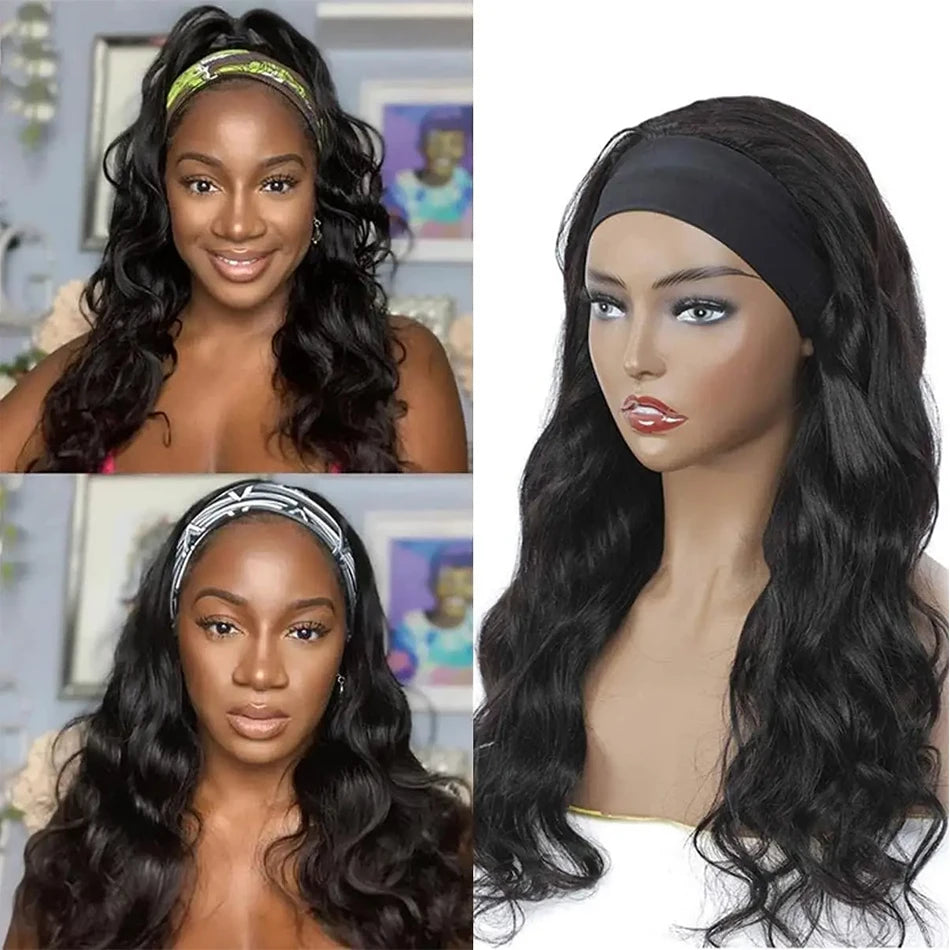 Body wave Headband Wig Human Hair Wigs For Women Brazilian Body Wave Glueless Wigs Virgin Human Hair Wig Machine Made Wig 250%