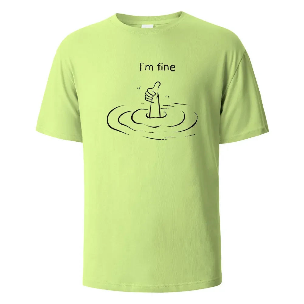 T'm Fine Print T-Shirt 100% Cotton Summer Tees For Men Women Oversize Casual Tops
