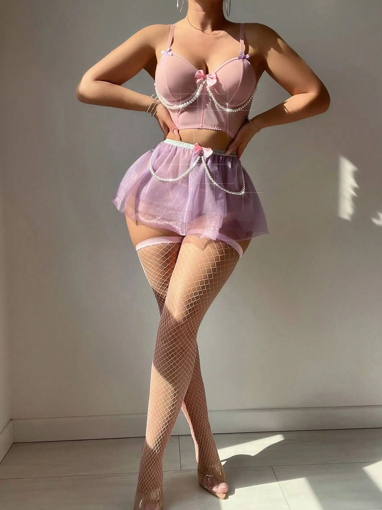 Women Sexy Exotic Set Bow See Through Lingerie Bra Thong Set Elegant Ladies Pornos Suit Underwear Sexy Costumes