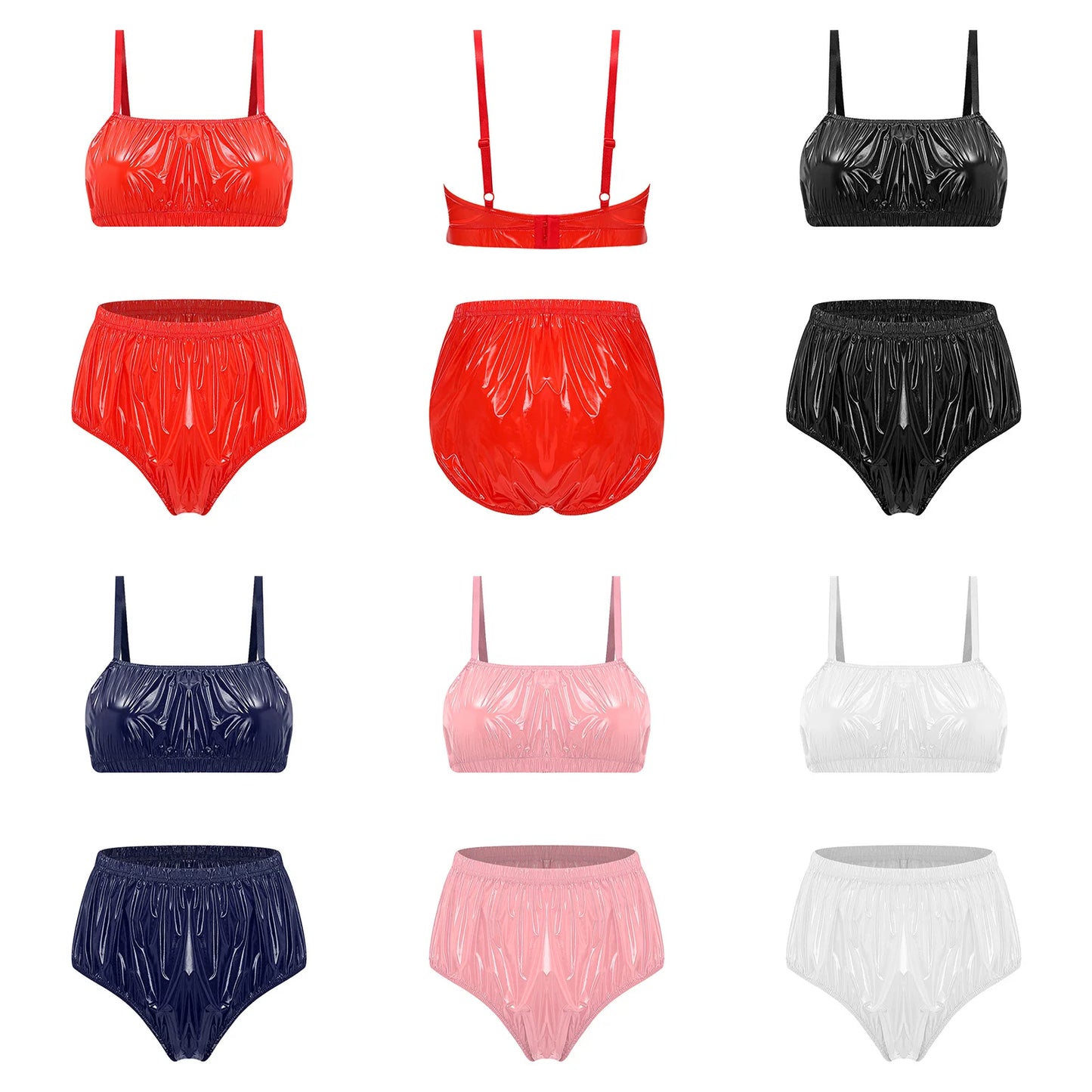 Women Waterproof Bikini Set Swimsuit Bathing Suit No-pad Bra Top with Swim Shorts for Beach Pool Sunbathing Nightwear Clubwear