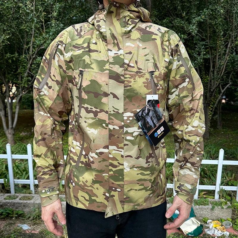 PRG men's jacket, hard shell tactical submachine jacket, windproof, waterproof, breathable, three-dimensional cutting