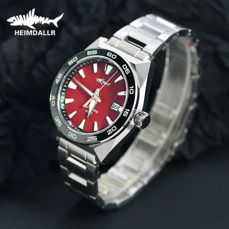Heimdallr Monster Diver Watches NH35 Automatic Mechanical Frost Blue Dial Sapphire Crystal 200m Waterproof Luminous Men Watches