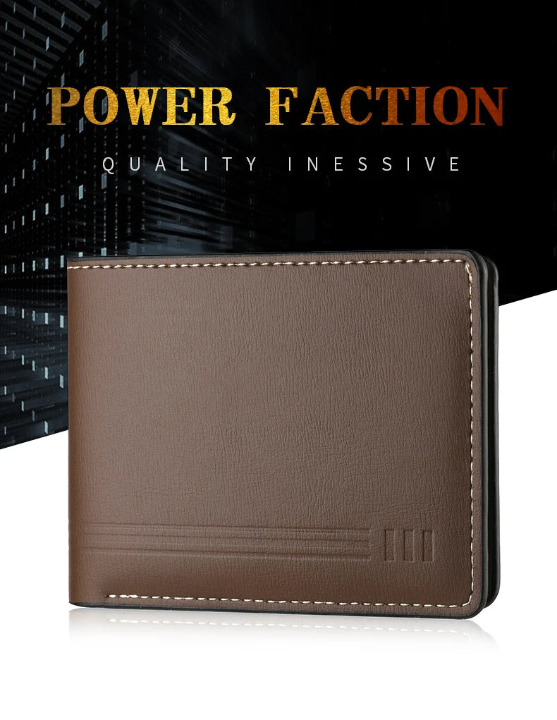 Men's Business Retro Short Wallet PU Leather Zipper Coin Purse Multi-Slot Multi-Functional Men's Wallet