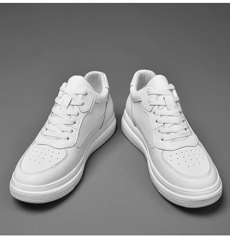 6 8 10cm Height Increasing Men Shoes High Quality Casual Leather Shoes Lace Up Platform Vulcanized Shoes Luxury Sneakers for Men