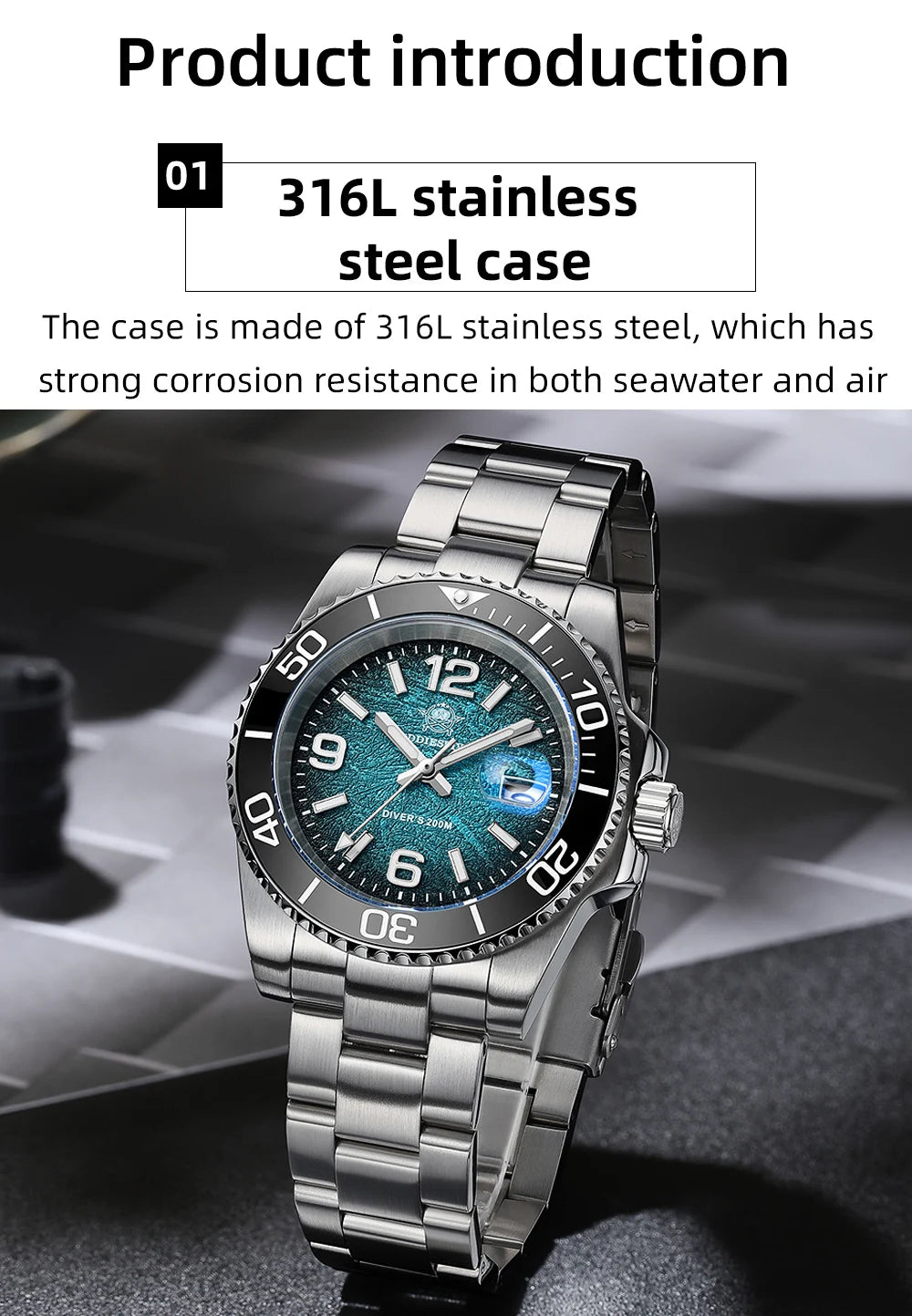 ADDIESDIVE 41mm Watches Japan 2115 Quartz Movement Luminous 200m Waterproof Dive Ceramic Bezel 316L Stainless Steel Man Watches