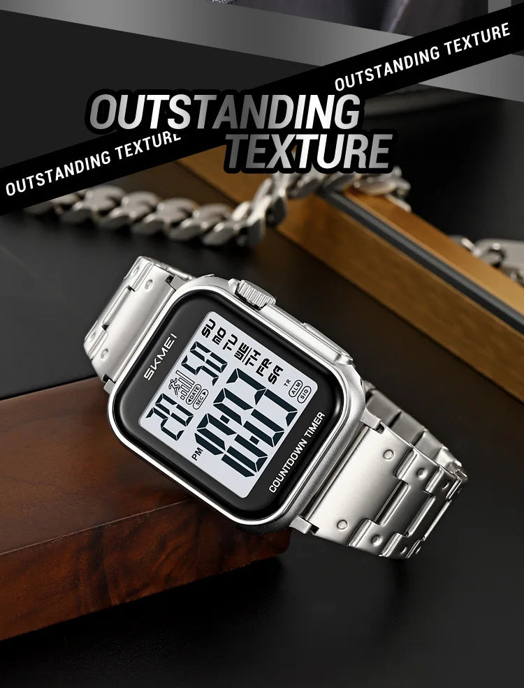 SKMEI 2447 Brand Fashion Men's Electronic Watch Calendar Alarm Clock Luminous Countdown Digital Watches for Man reloj hombre