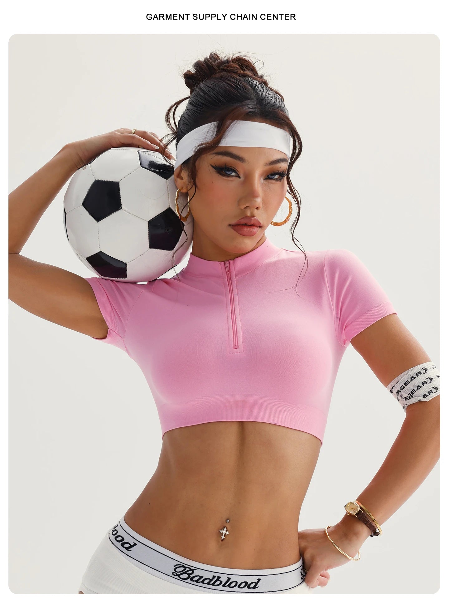 Seamless Yoga Crop Top Women Half Zip Mock Neck Short Sleeve Sports T-shirt Gym Workout Top Slim Fit Fitness Tights Sportswear