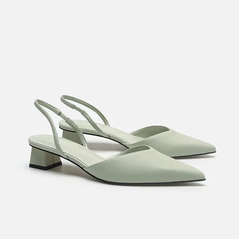 Baotou Sandals Women's 2025 New Summer Simple Pointed Square Heel Sandals Women's High Heels Thin Strap Fashion Single Shoes
