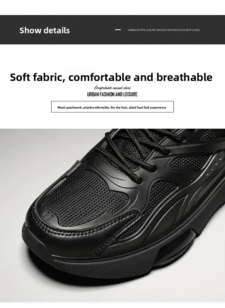 Spring Hot Sale Of The Season Men's Dad Shoes Fashionable Breathable Lightweight Air Cushion Shock Absorption Thick Bottom Simpl