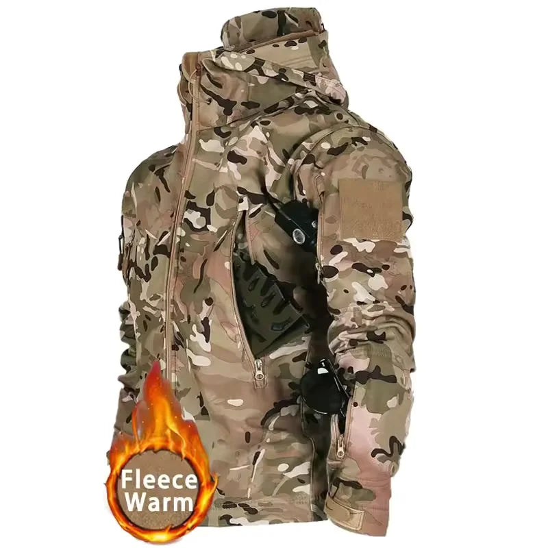 Classic outdoor men's winter and autumn wool jacket tactical waterproof fishing hiking camping windproof wool coat warm coat