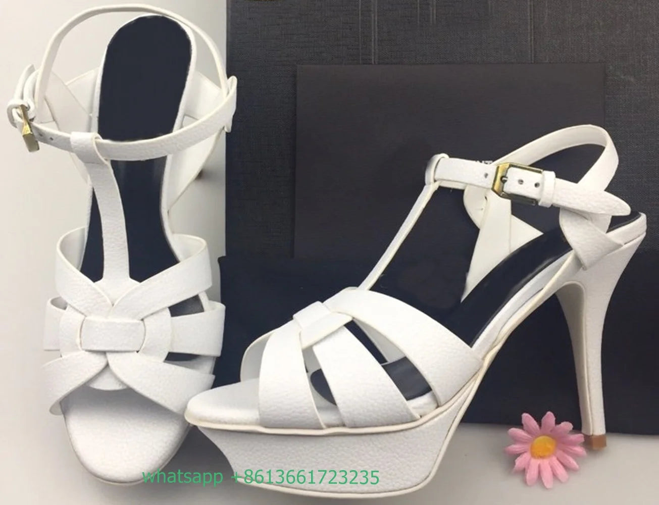 Platform Cross Strap Women Sandals Solid Peep Toe Thin High Heels Pu Slingback Ankle Strap Summer Sandals Fashion Party Shoes