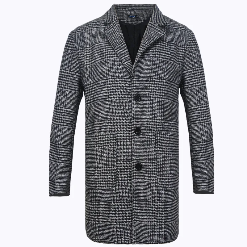 Casual Coats Striped Jackets Man Turndown Collar Top Wool Coats And Long Sleeve Lined Clothes Men's Clothing  For Winter