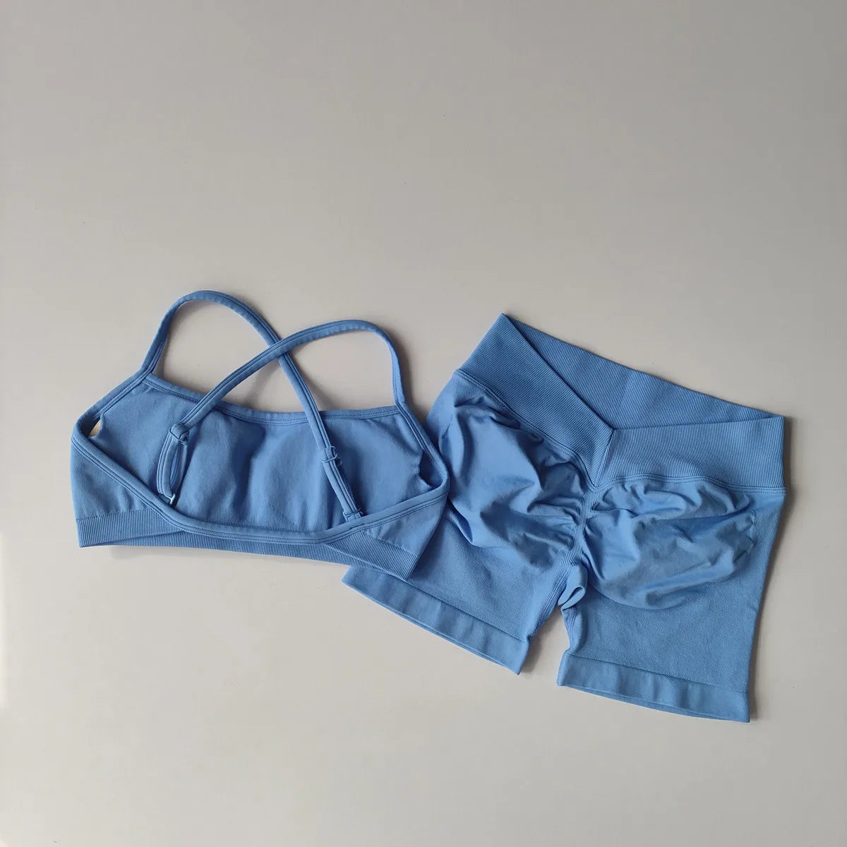 Sports Shorts Set 2 Pieces Seamless Yoga Set Women Workout Tracksuit Sports Bra and Yoga Shorts Suits Sportswear Fitness Gym Set