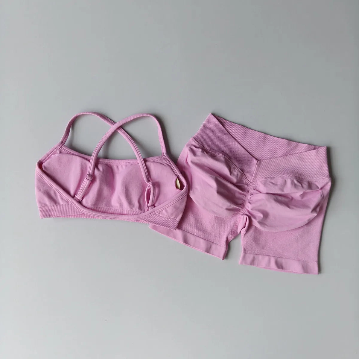 Sports Shorts Set 2 Pieces Seamless Yoga Set Women Workout Tracksuit Sports Bra and Yoga Shorts Suits Sportswear Fitness Gym Set