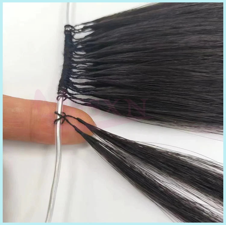 MESXN Double line New Feather hair extensions 100% Human Hair Real Natural Hair Comfortable and Invisible Brown Blonde 613