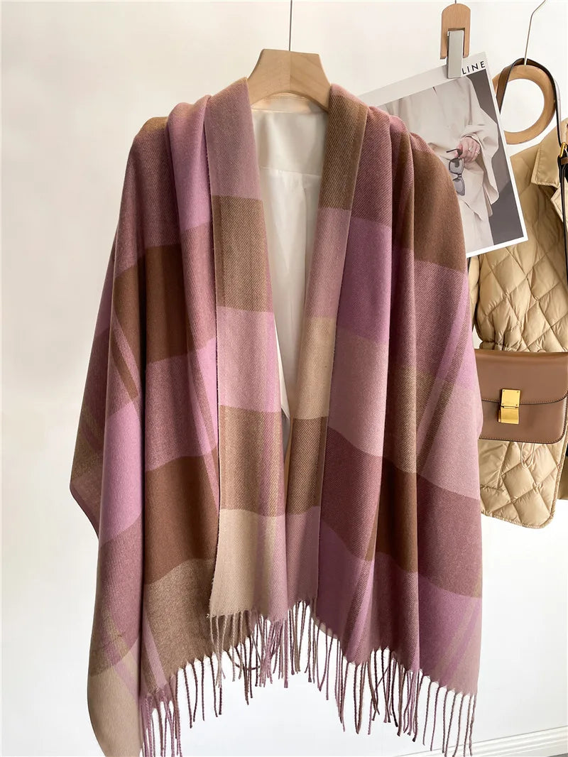 200*65CM New Men Women Autumn Winter Luxury Scarfs Cashmere Feeling Muffler Fall Blanket Classic Plaid Foulard Soft Warm Scarves BAZAARHUBO