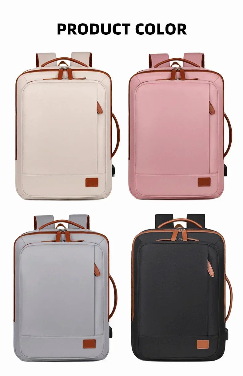 Women Business Backpack Waterproof Laptop Computer Pack Weekender Commuter Bag With USB Port College Student Bags Travel Daypack