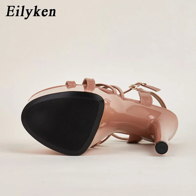 Eilyken 2026 New Fetish High Heels Women Sandals Pole Dancing Sexy Platform Buckle Strap Pumps Shoes Summer Sandalias Mujer