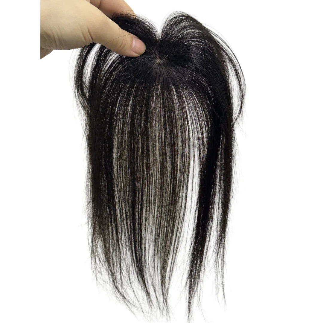 360° Coverage Natural Black Human Hair Bangs Clips in Hairpieces for Women False Natural Bangs with Thinning Hair Extensions