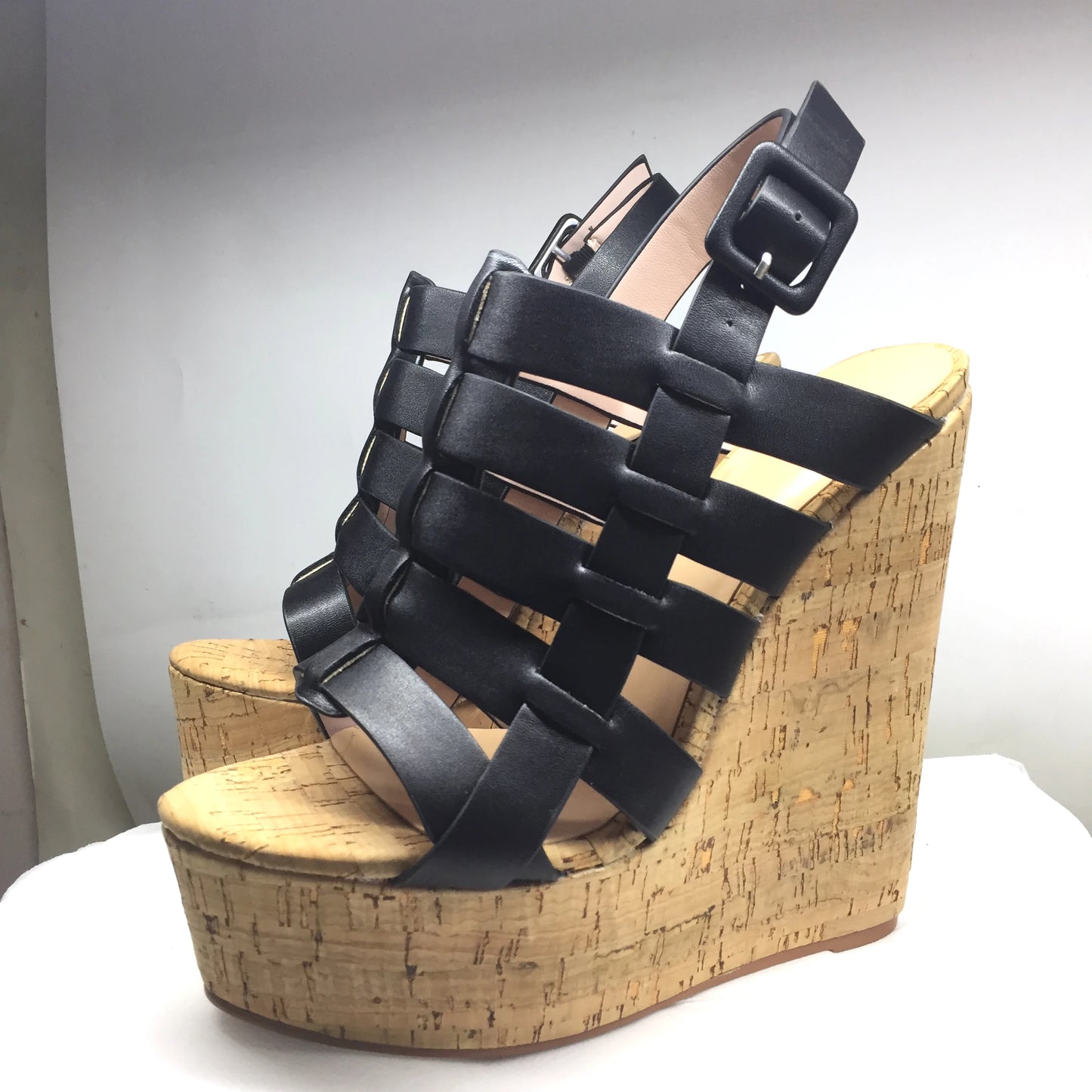Women’s Cork Wedge Slingback Sandals – Peep Toe Cross Strap Summer Casual Shoes, Comfortable