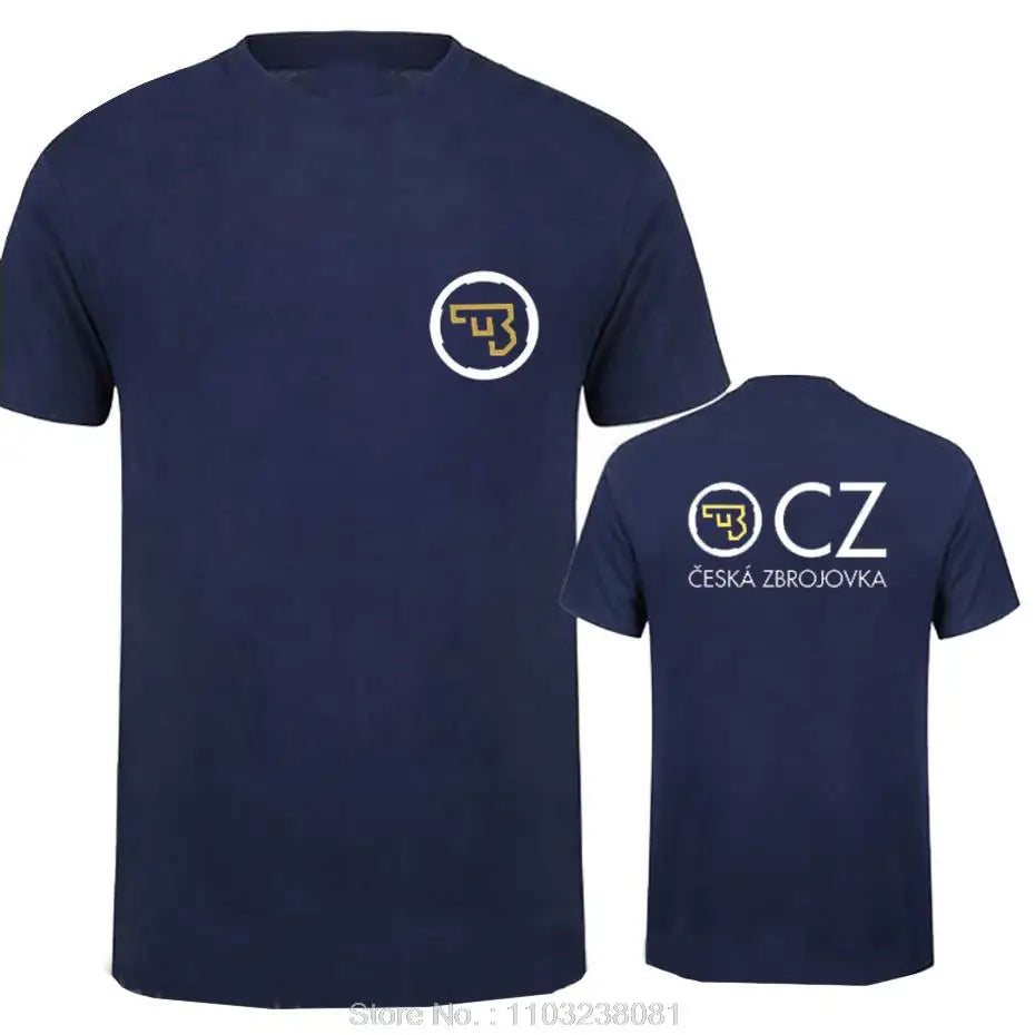 CZ Ceska Zbrojovka Czech Firearms T Shirt Men Tops Summer Short Sleeve T-shirt Cotton Tshirt Men's clothing