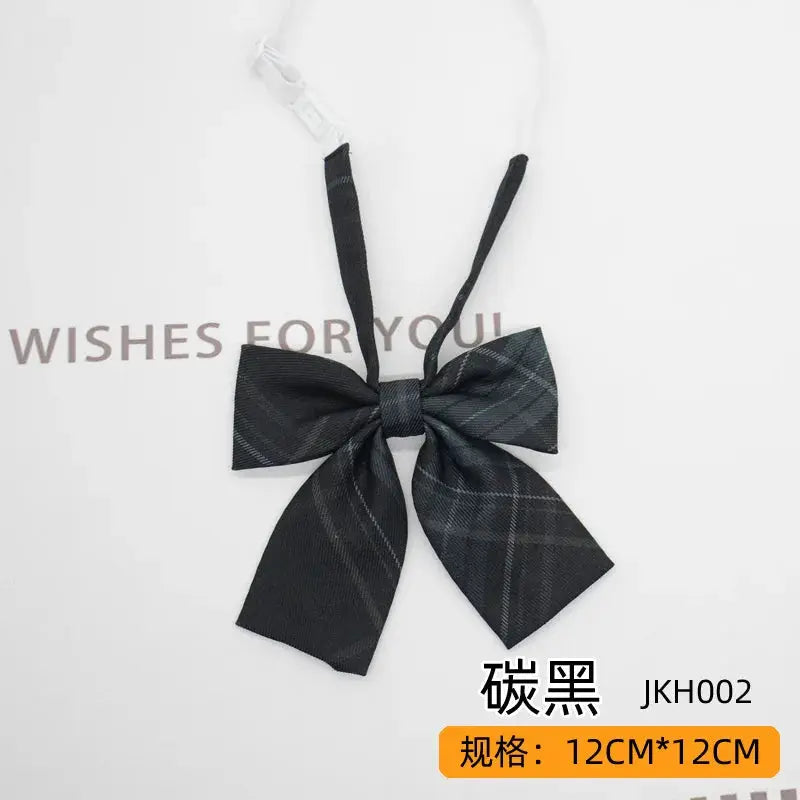 Trendy JK Ties Bowtie Women College Student Collar Neckwear Daily Shirt Accessories Cotton Plaid Bowknot Lolita Girls Lazy-tie BAZAARHUBO