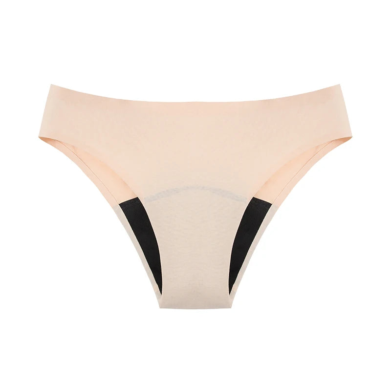 Seamless Cotton Menstrual Panties 4-Layer Leakproof Fast Absorption Teenager Macaron Period Panties Mid-Rise Incontinence Undies