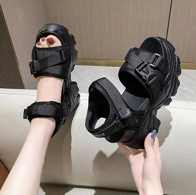 High Heels Sandals Women Shoes New Summer Wedges Height Increasing 11cm Ladies Sandal Platform Chunky Shoes Sandalias Mujer