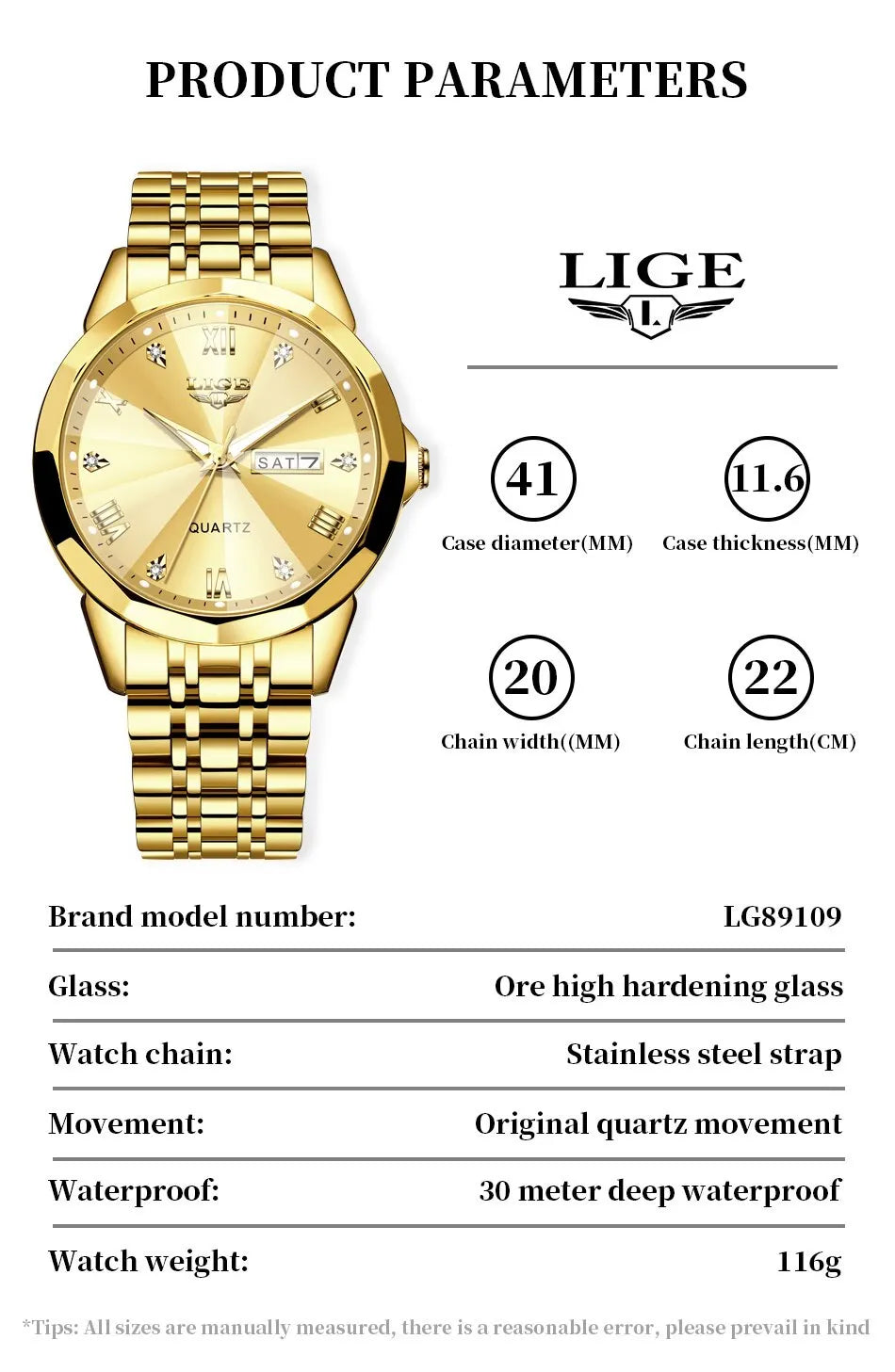 LIGE New Quartz Watch For Men Top Luxury All Steel Design Fashion Business Wristwatch Men Waterproof Watches Man Montre Homme