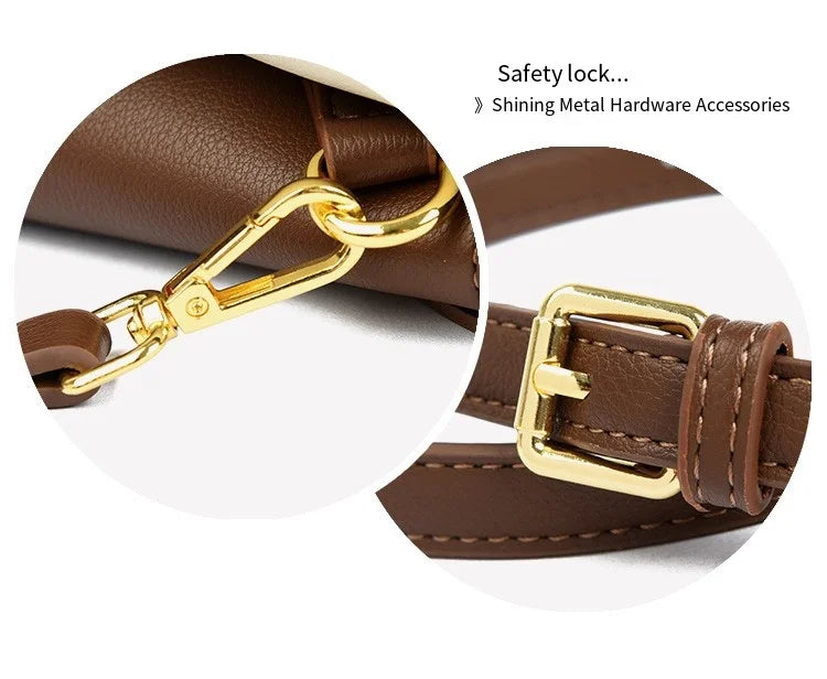 Fashionable Women's Bags, High-End Versatile Casual Bags, Trendy Textured Color-Blocked Handbags, Niche Shoulder and Crossbody Bags, a Great Choice for Gifting to Your Girlfriend