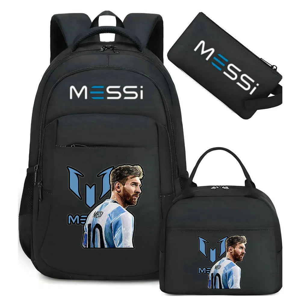 Messi Backpack Teenage Girl Boys Laptop Knapsack Student Backpacks Solid Color Female Male Multi-pocket School Bags Travel Bag